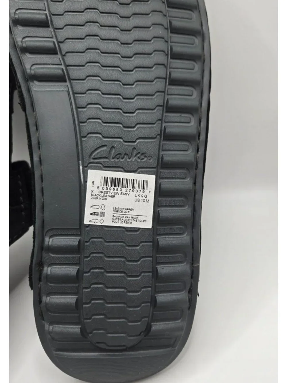 Clarks Collection Crestview Easy Slide Sandals black men's size 10M